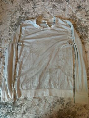 lululemon athletica Light Blue Striped Long Sleeve Tee